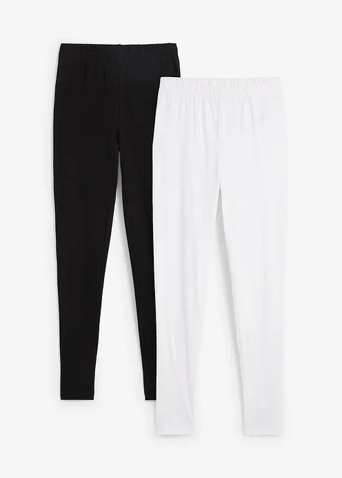 Leggings (2er-Pack) in weiß von vorne - bonprix