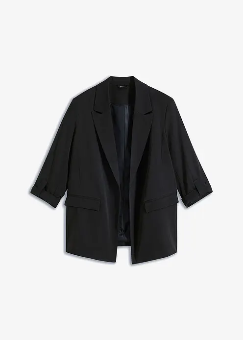 Oversize-Blazer in schwarz von vorne - bonprix