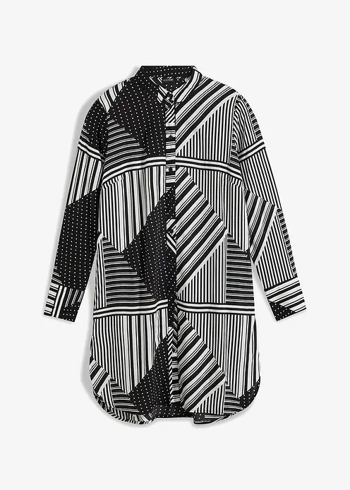 Longbluse in schwarz von vorne - bonprix