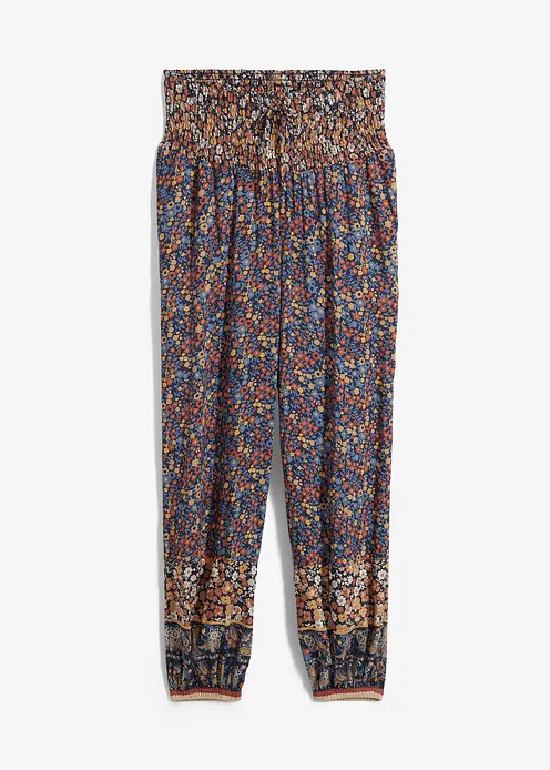 Schlupfhose aus fließender Viskose in blau von vorne - bonprix