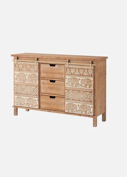 Sideboard mit Elefant-Design in beige von vorne - bonprix