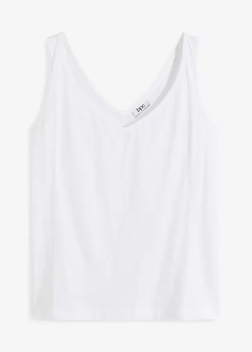 Top aus reiner Bio-Baumwolle in weiß von vorne - bonprix