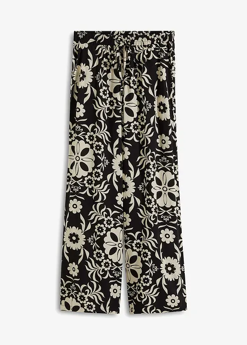 Marlenehose aus fließender Viskose in schwarz von vorne - bonprix