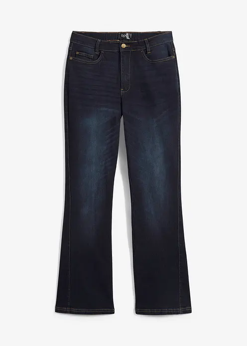 Bootcut-Jeans High Waist, Bequembund in blau von vorne - bonprix