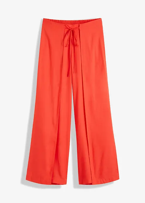Palazzo-Hose aus feiner Viskose in rot von vorne - bonprix