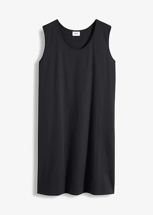 Jerseykleid mit  reiner Bio-Baumwolle in schwarz von vorne - bonprix