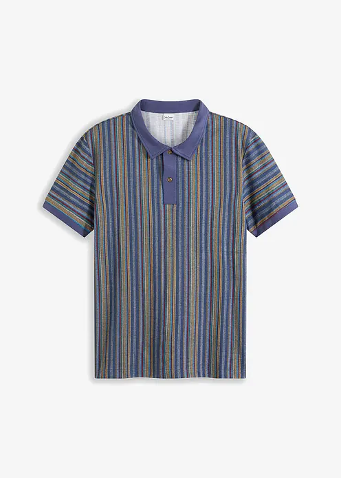 Poloshirt aus reiner Bio-Baumwolle in blau von vorne - bonprix