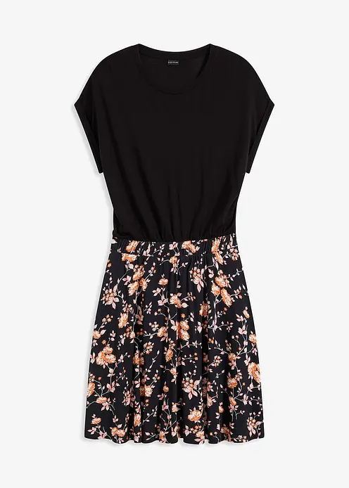 Jerseykleid aus Viskose-Mix in schwarz von vorne - bonprix
