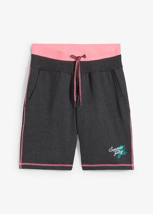 Sweat-Shorts aus Baumwoll-Mix in grau von vorne - bonprix