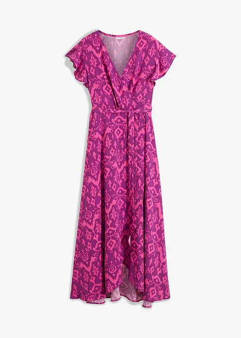 Wickelkleid in lila von vorne - bonprix