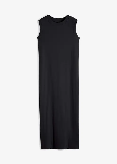 Jersey-Kleid aus Baumwolle mit Stretch in schwarz von vorne - bonprix