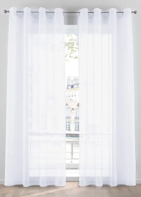 Gardine aus leichtem Voile (1er Pack) in weiß - bonprix