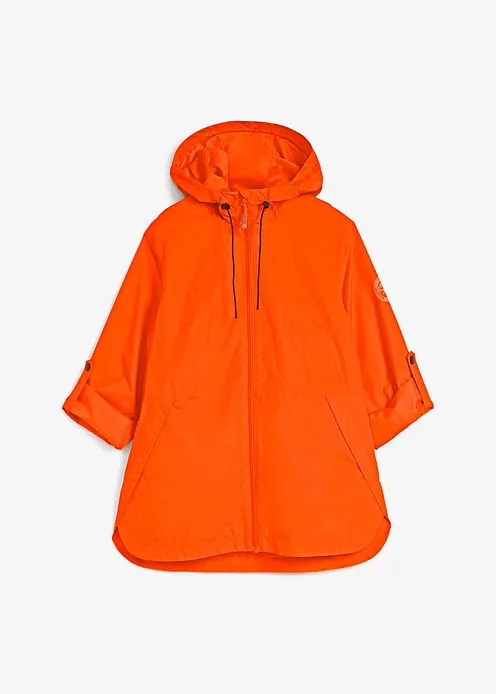 Ultraleichte Regenjacke mit Tasche zum Verstauen, wasserdicht in orange von vorne - bonprix