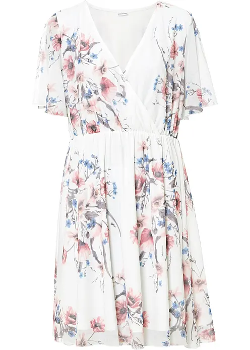 Minikleid aus Mesh in weiß von vorne - bonprix
