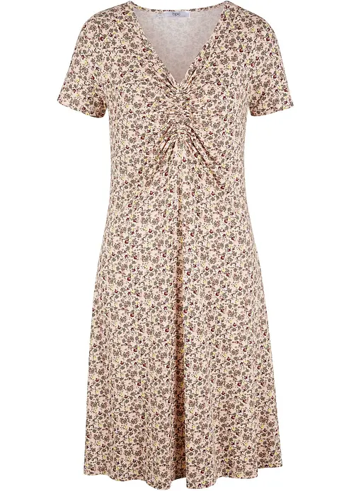 Knieumspielendes Jerseykleid aus Viskose-Mix in orange von vorne - bonprix