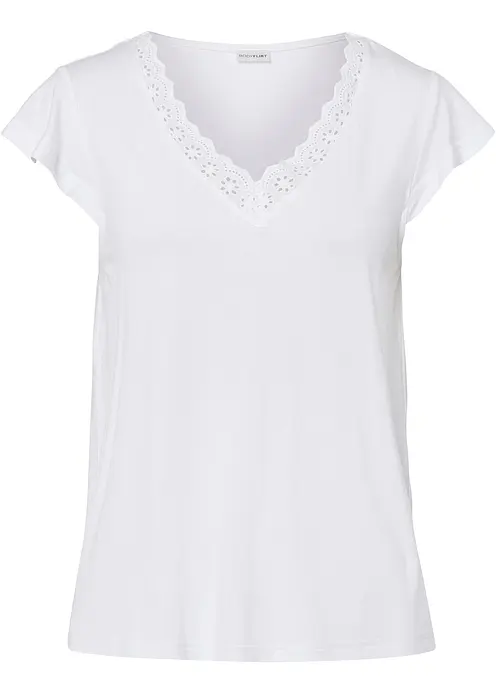 Shirt aus Viskose-Mix in weiß von vorne - bonprix