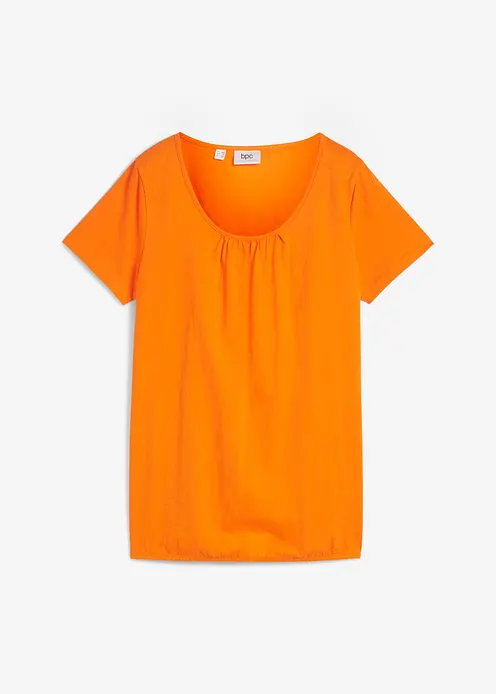 Shirt aus reiner Baumwolle, Kurzarm in orange von vorne - bonprix