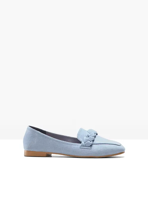 Loafer mit Flechtdetails in blau von vorne - bonprix