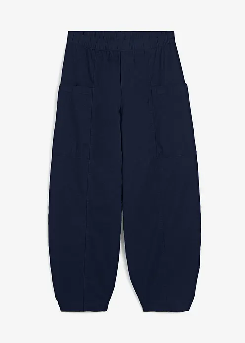 Twillhose aus elastischem Baumwoll-Mix in blau von vorne - bonprix