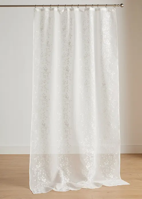 Gardine mit Stickerei (1er Pack) in weiß - bonprix