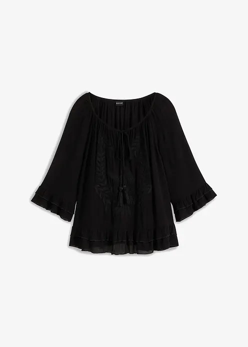 Tunika aus softer Viskose in schwarz von vorne - bonprix