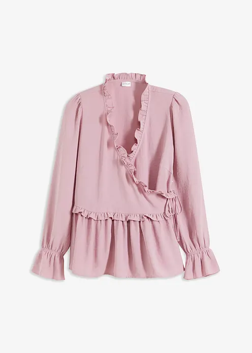 Wickelbluse in rosa von vorne - bonprix