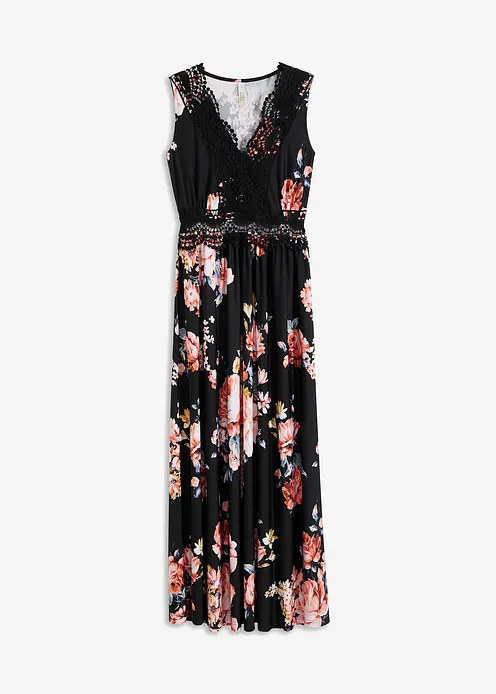 Jerseykleid in schwarz von vorne - bonprix