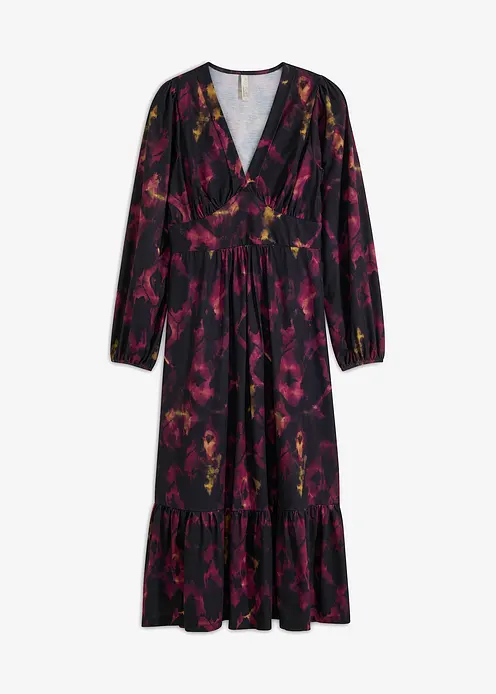 Midikleid in schwarz von vorne - bonprix