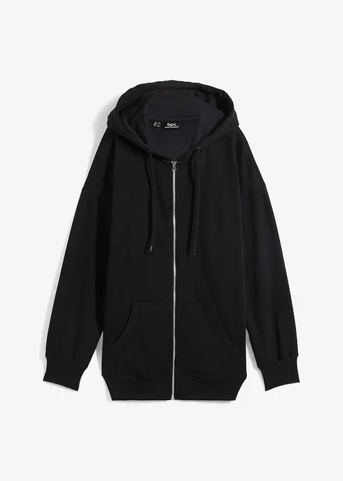 Kapuzen-Sweatjacke in schwarz von vorne - bonprix