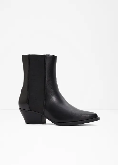 Cowboy-Boots in schwarz von vorne - bonprix