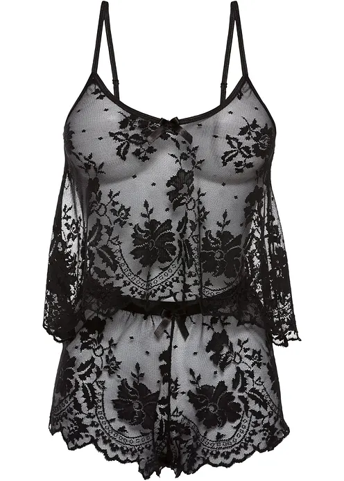 Top+Shorty (2-tlg.Set) in schwarz von vorne - bonprix