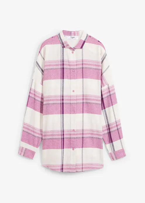 Flanellhemd aus reiner Baumwolle in beige von vorne - bonprix