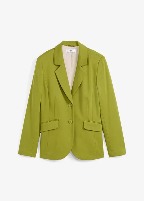 Baumwoll Jersey-Blazer in grün von vorne - bonprix