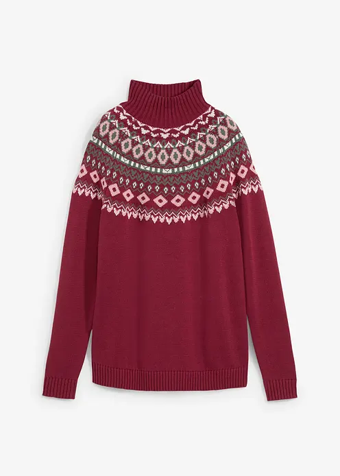 Rollkragenpullover in rot von vorne - bonprix