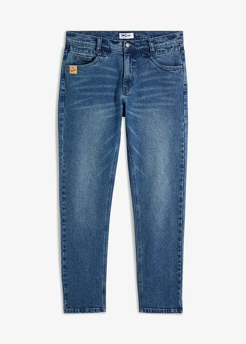 Regular Fit Stretch-Jeans aus hochwertigem, schwerem Denim, Straight in blau von vorne - bonprix