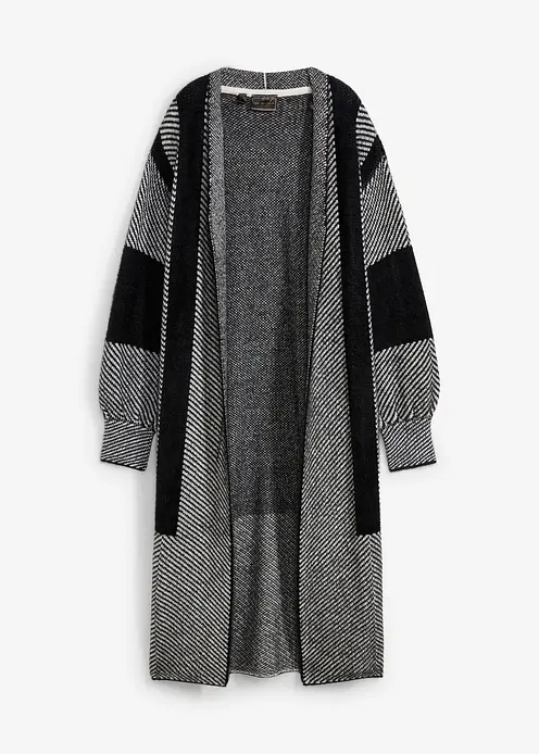 Strickmantel in schwarz von vorne - bonprix