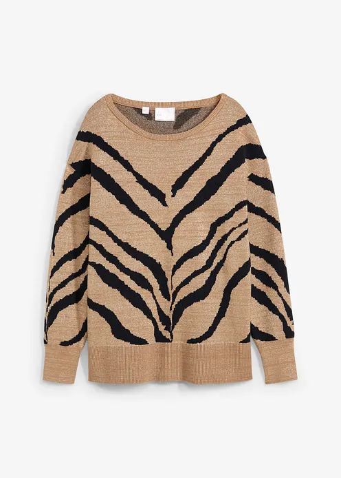 Jacquard Pullover in braun von vorne - bonprix