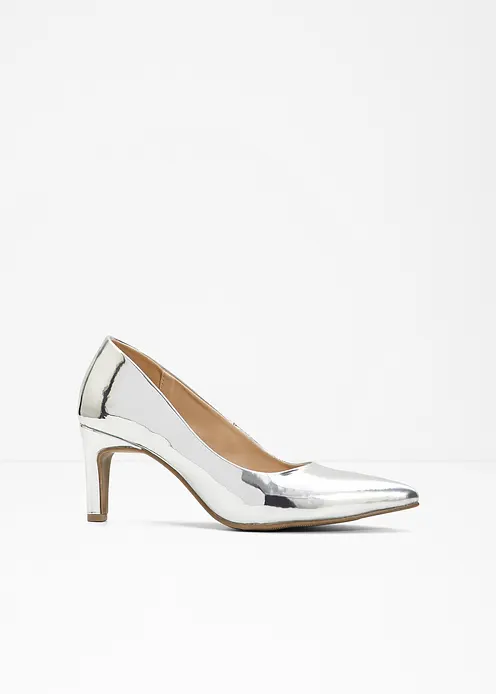 Pumps in Lack-Optik in silber - bonprix