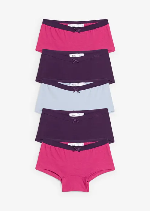 Panty mit weicher Baumwolle (5er Pack) in lila von vorne - bonprix