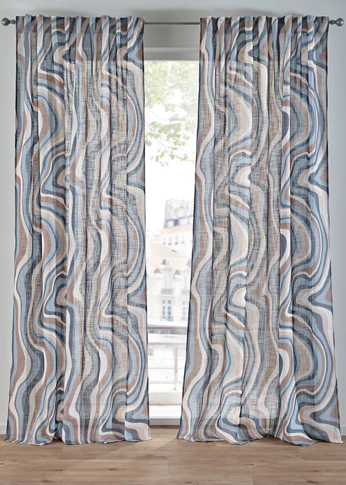 Vorhang mit recyceltem Polyester (1er Pack) in blau - bonprix