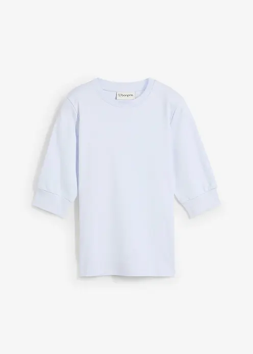 Shirt aus reiner Bio-Baumwolle in blau von vorne - bonprix