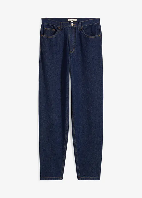 Mom Jeans High Waist, cropped in blau von vorne - bonprix