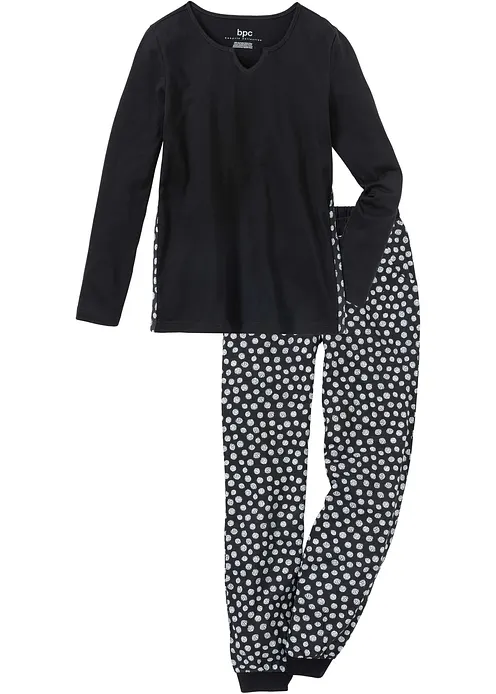 Pyjama in schwarz von vorne - bonprix