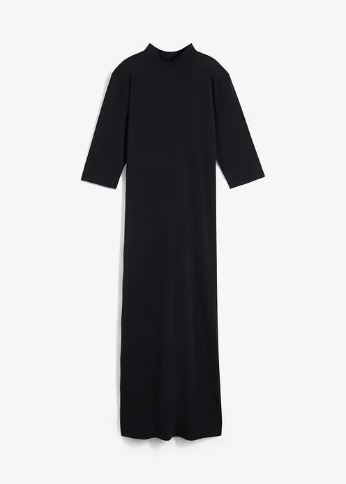 Maxikleid aus softem Modal-Mix in schwarz von vorne - bonprix