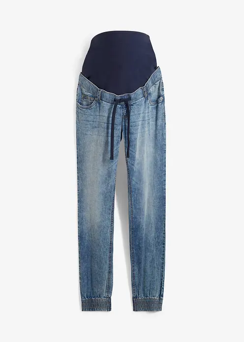 Umstands-Denimjogger aus Bio-Baumwolle in blau von vorne - bonprix