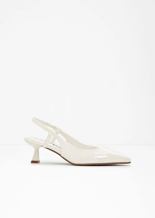 Slingpumps in Lack-Optik in weiß - bonprix