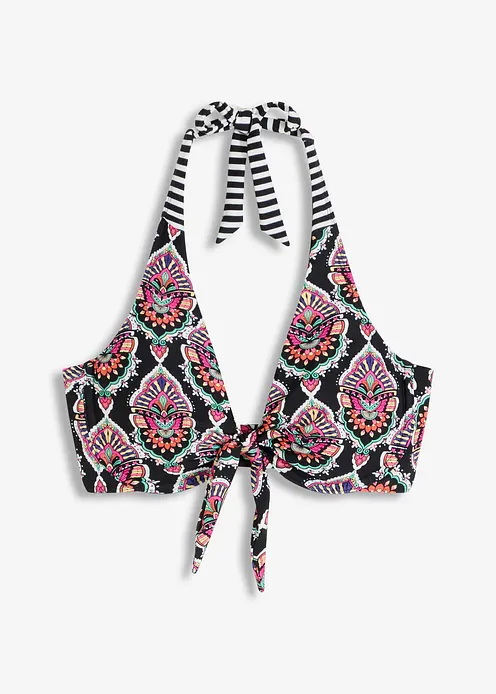 Neckholder Bikini Oberteil in schwarz von vorne - bonprix