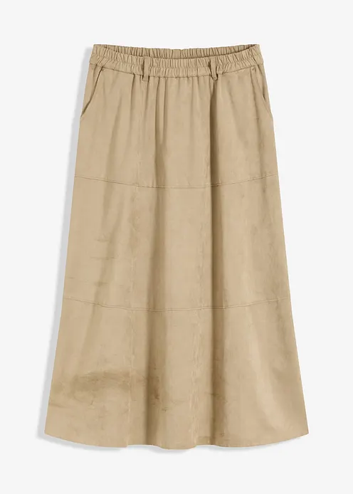 Rock aus Lederimitat in grau von vorne - bonprix