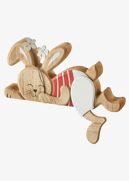 Türrahmendeko Hase mit Blumen in beige - bonprix