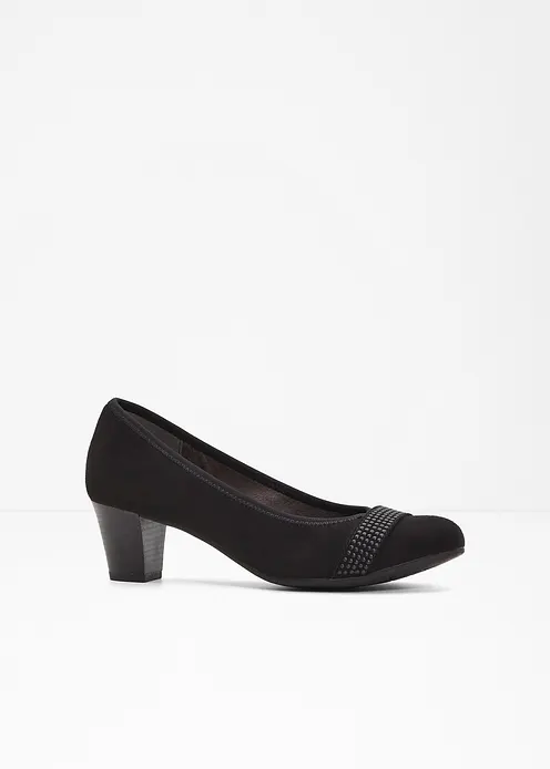 Jana Komfort-Pumps in bequemer Weite in schwarz von vorne - Jana